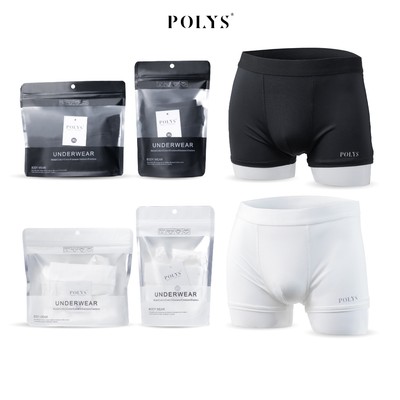 Quần lót Boxer nam Trắng Đen, Quần lót nam chất thun lạnh mịn mát, giãn và thoáng khí, BOXER POLYS