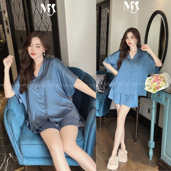 Đồ Ngủ Pijama Bigsize,dơi đùi Đồ Ngủ Bigsize lụa Latin cao cấp mềm mại xinh xắn < 80KG | BigBuy360 - bigbuy360.vn