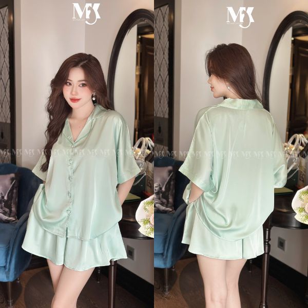 Đồ Ngủ Pijama Bigsize,dơi đùi Đồ Ngủ Bigsize lụa Latin cao cấp mềm mại xinh xắn < 80KG | BigBuy360 - bigbuy360.vn