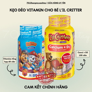 [BILL MỸ-HỎA TỐC] Kẹo dẻo vitamin tổng hợp Lil Critter Paw Patrol cho bé từ 2 tuổi 60 viên (kèm ảnh thật) đội chó cứu hộ
