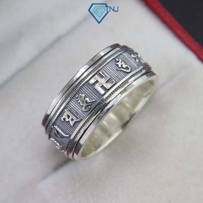Nhẫn bạc nam xoay cá tính Om Mani Padme Hum NNA0289 - Trang sức TNJ