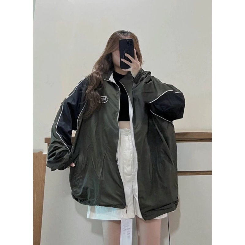 ÁO KHOÁC DÙ FORM RỘNG THÊU EDG
