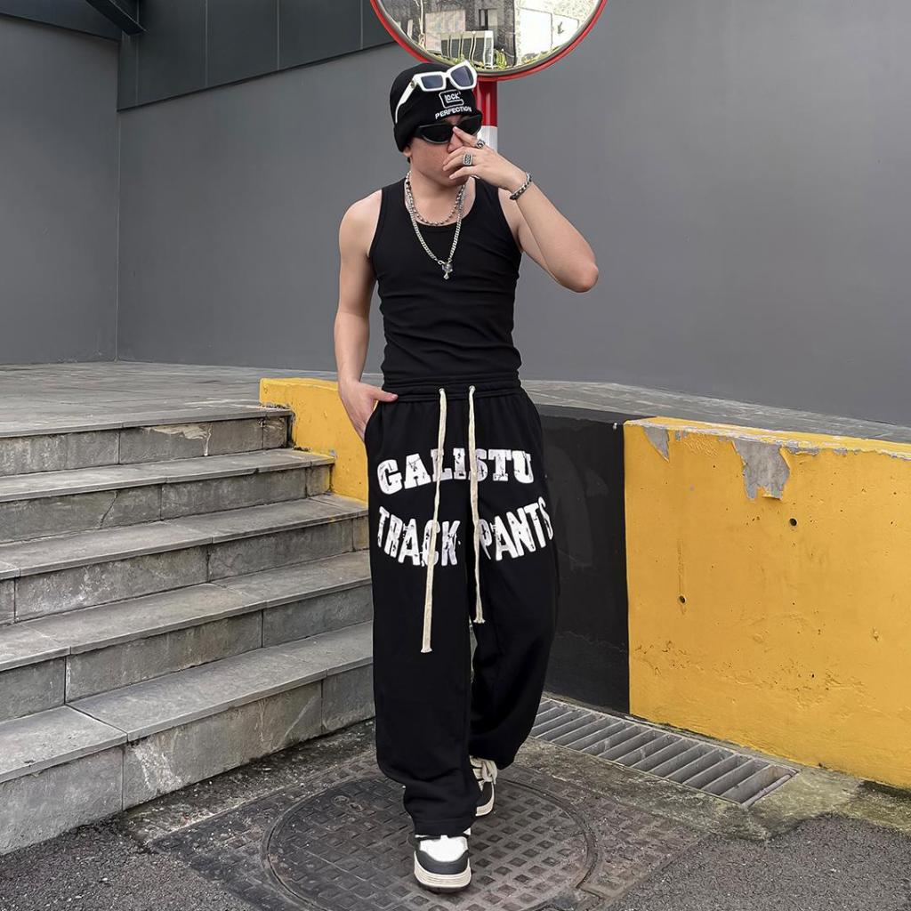 Quần nỉ in Logo Gali studio Nam Nữ Thời Trang Unisex Nam Menswear form dáng dễ phối  Pants Quần Âu