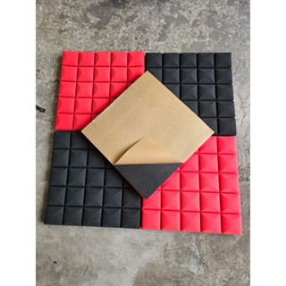 SET 10 TẤM Mút tiêu âm tích hợp cao su chống rung cách âm vuông bo 50x50x5cm (CÓ SẴN KEO)