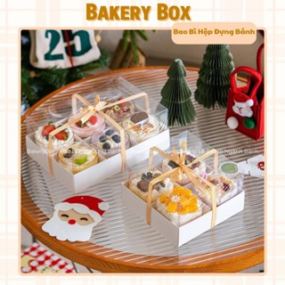 10 Hộp Đựng Giấy Nắp Mica, Đựng Bánh Kem, Cupcake, Muffin, Bánh Lạnh Mix Vị (4 Ngăn | 6 Ngăn | 9 Ngăn)