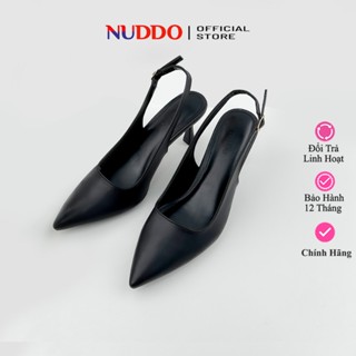  Giày Cao Gót Nữ Bít Mũi 7 Phân Mũi Nhọn Guốc Nữ Slingback Hở Gót Đế Nhọn Sang Trọng NUDDO NL712 