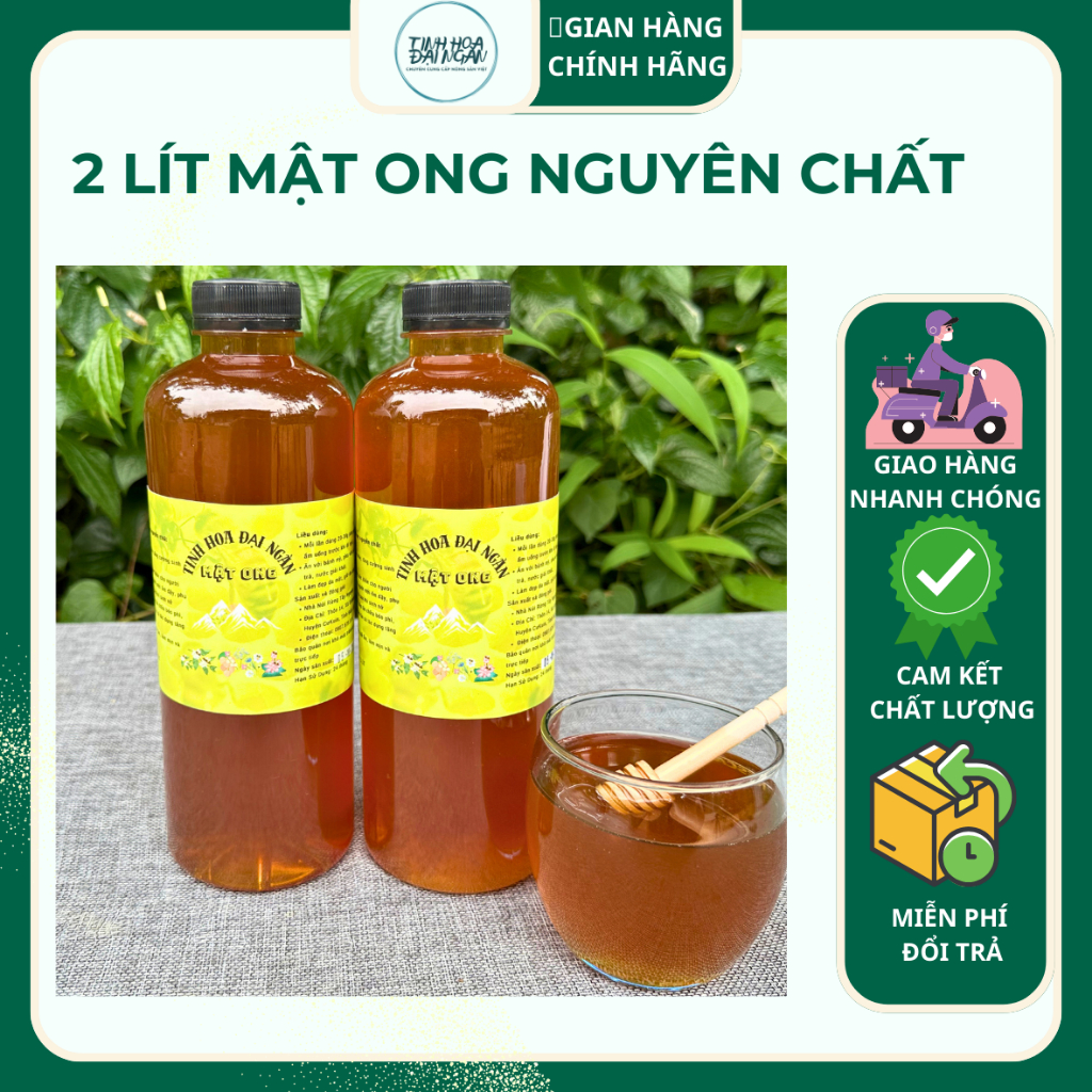 Mật Ong Hoa Cà Phê Nguyên Chất 2 Lít, Mật Ong Nguyên Chất 100% - Tinh Hoa Đại Ngàn