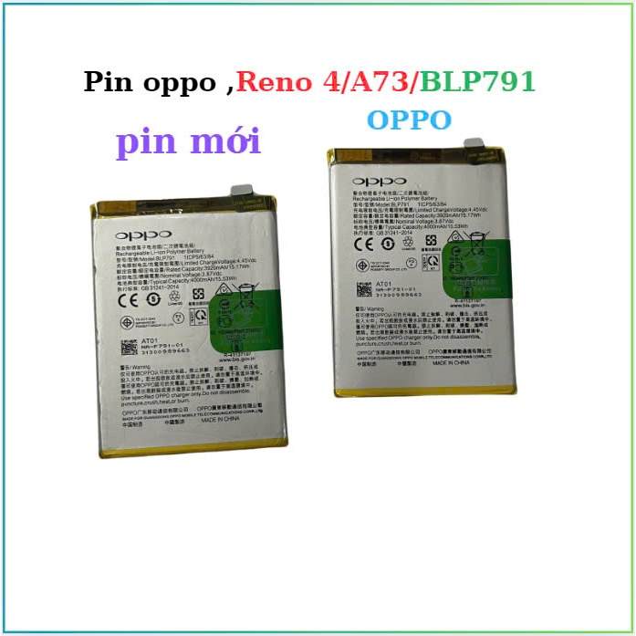 Pin oppo ,Reno 4/A73/BLP791,mới