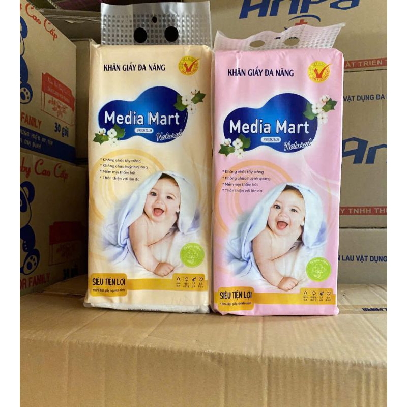 [ Giấy Đẹp ❤] Giấy Rút Treo Tường Media Mart 1500 Tờ 3 Lớp