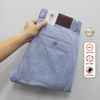 Quần Kaki Nam Cao Cấp Xanh dương denim, Dáng ôm đứng Chất vải co giãn Thoải mái, DOKI KC-21