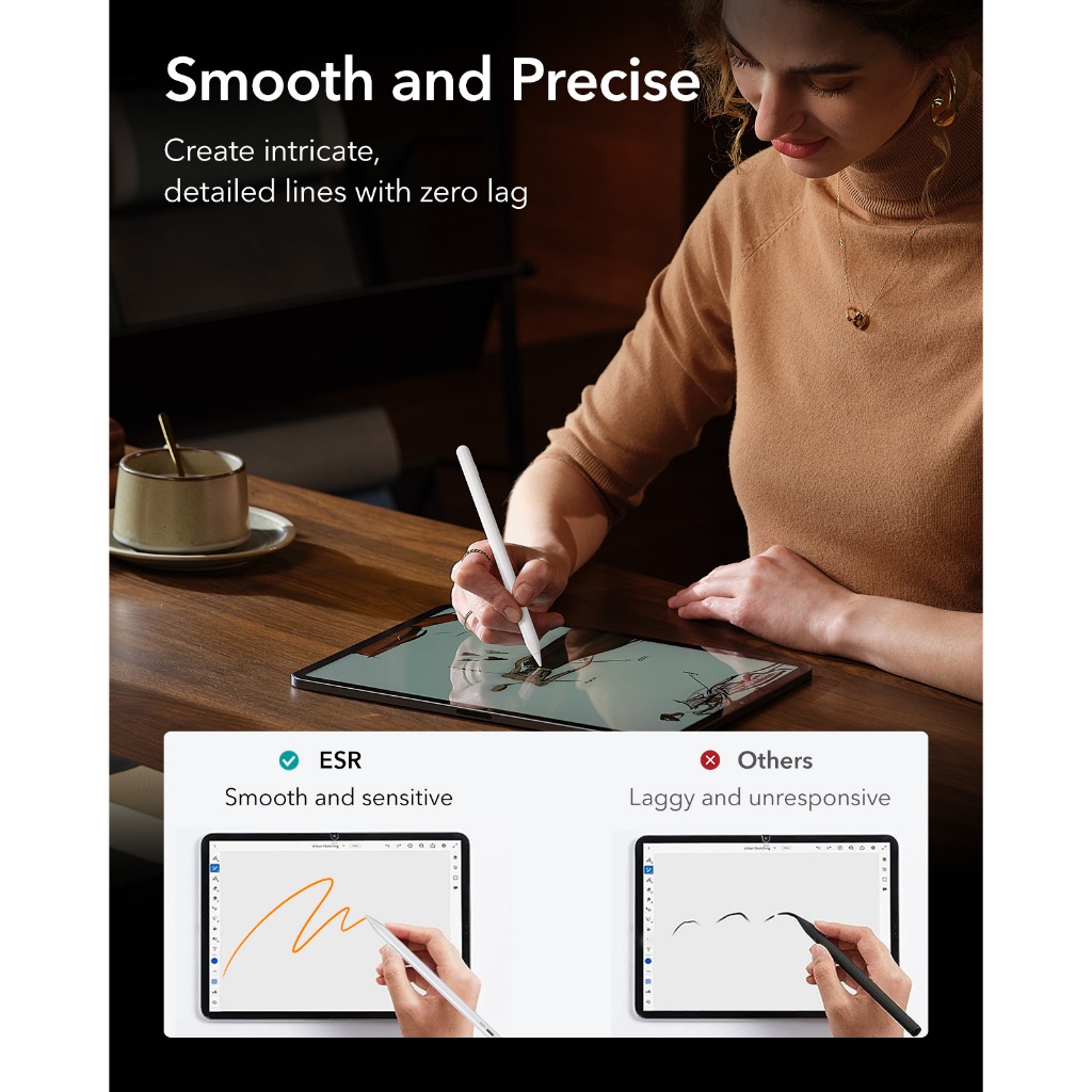 Bút Pencil ESR Digital Pencil Pro dành cho iPad Pro M4/ M2/ M1/ Air 4/5/6/ Ipad Mini 5/6/7/ Ipad Gen 7/8/9/10 | BigBuy360 - bigbuy360.vn