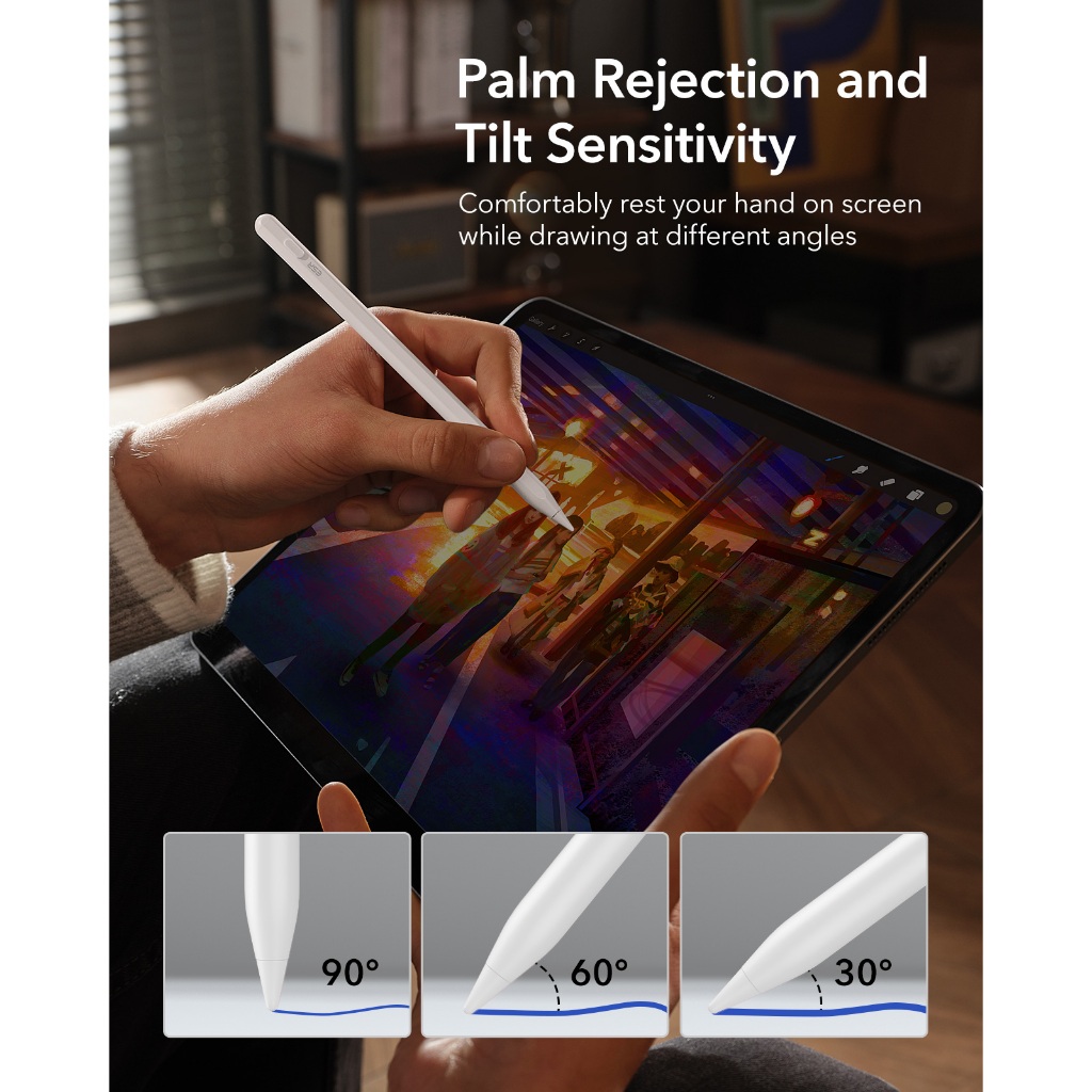 Bút Pencil ESR Digital Pencil Pro dành cho iPad Pro M4/ M2/ M1/ Air 4/5/6/ Ipad Mini 5/6/7/ Ipad Gen 7/8/9/10 | BigBuy360 - bigbuy360.vn