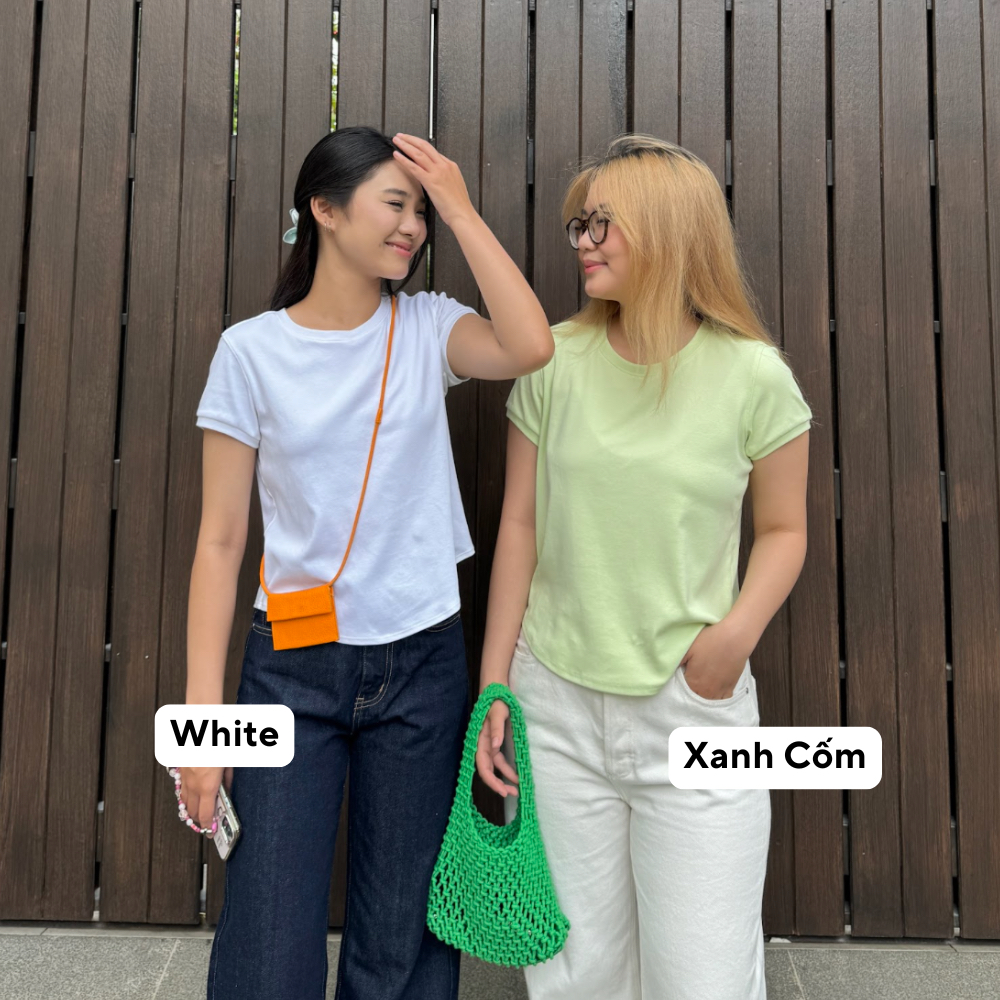 TheBlueTshirt - Áo thun tay ngắn phom ôm vừa vặn, kiểu vạt bầu nữ - 1990s Tshirt | BigBuy360 - bigbuy360.vn