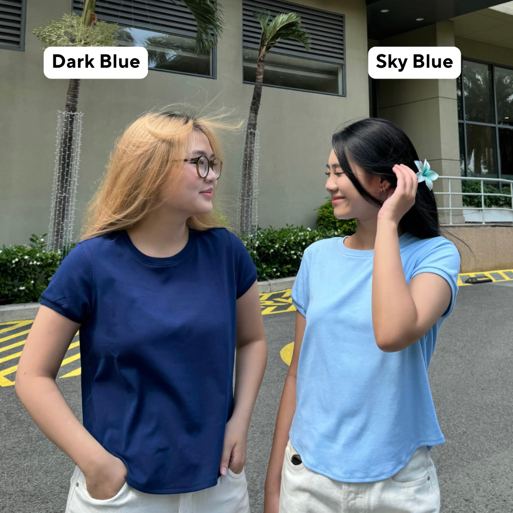 TheBlueTshirt - Áo thun tay ngắn phom ôm vừa vặn, kiểu vạt bầu nữ - 1990s Tshirt | BigBuy360 - bigbuy360.vn