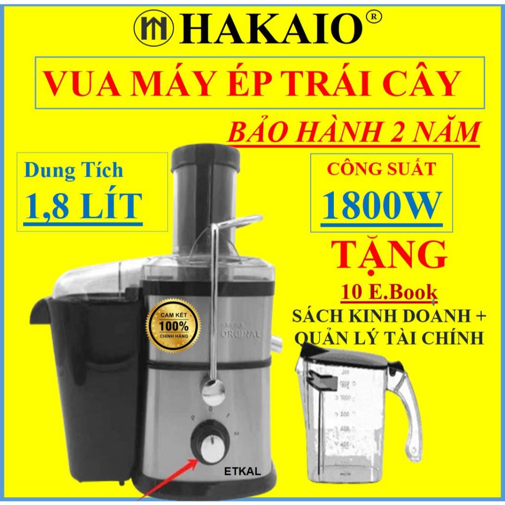 [1800W] Máy ép trái cây nhanh HAKAIO công suất 1800w ép đa năng hoa quả trái cây bảo hành 2 năm giao hàng toàn quốc