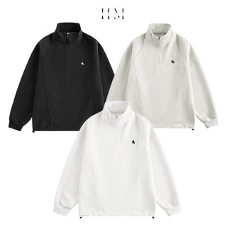 SIXHUMAN - Áo Sweater Polo Unisex Thêu Ngựa cổ zip HM096