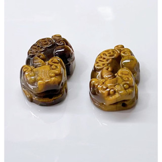 Mặt tỳ hưu đá mắt hổ phong thủy làm mặt hoặc vòng tay 3,3cm, 2,7cm Mã 01