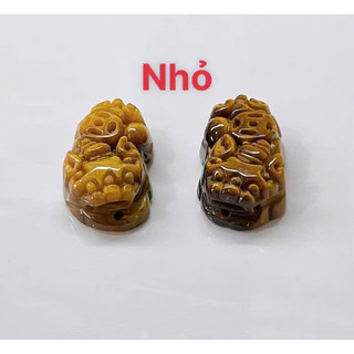Mặt tỳ hưu đá mắt hổ phong thủy làm mặt hoặc vòng tay 3,3cm, 2,7cm Mã 01