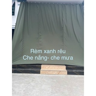  Rèm che nắng- che mưa- Rèm kẻ ô xanh rêu che cửa nhà 