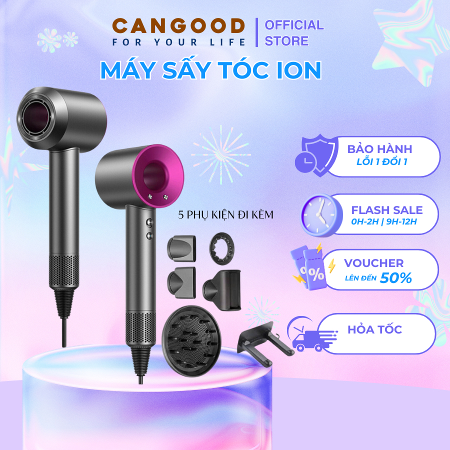 Máy Sấy Tóc ION Âm 2 Chiều Nóng Lạnh Công Suất 2200W, Nóng Lạnh 2 Chiều Chăm Sóc Tóc