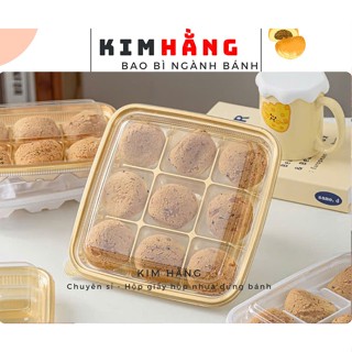 10 hộp 9 ngăn đế vàng đựng bánh 50gr - 75gr , đựng bánh trung thu mini , bánh mochi , bánh in, bánh bông lan mini mix vị