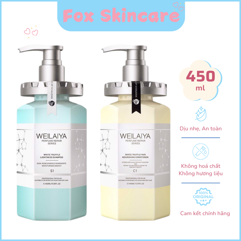 Bộ Dầu Gội Weilaiya, Dầu Gội Và Xả Phục Hồi Đa Tầng Nấm Truffle Weilaiya 450ml