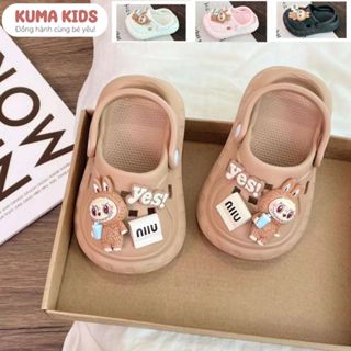 [LOẠI 1]Dép sục Cross bé trai bé gái, búp bê Labubu siêu nhẹ, chống trơn trượt cho bé 2-8 tuổi -KD32