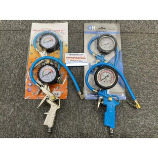 Đầu vòi bơm oto xe máy + Kiêm đồng hồ đo áp suất lốp - Hàng xịn nhập khẩu của Đài Loan