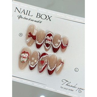  Mẫu nailbox đỏ noel tết nail noel nail tết Nail box thiết kế 