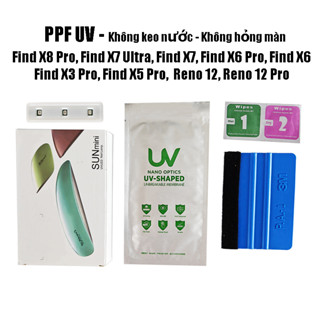 Miếng dán PPF UV Oppo Find X6 Pro, Find X6, Finx X7 Ultra, Find X8 Pro, Reno 12 Pro, Find X5 Pro, Find X3 Pro
