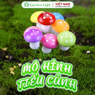Mô hình tiểu cảnh nấm nhựa mini, trang trí sen đá, sân vườn, chậu cây, DYI, Terrarium - DA3206