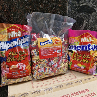 Alpenliebe Kẹo Sữa Caramen và Hương Dâu Kem Túi Lớn 2kg/1kg