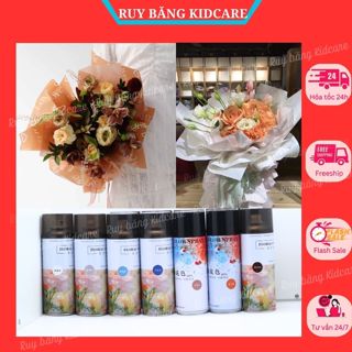 Sơn xịt hoa nhiều màu, bình xịt sơn tạo màu cho hoa tươi, hoa giả, hoa sáp Kidcare