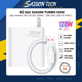 Bộ Củ Cáp Sạc Nhanh Xiaomi Turbo 120W Chuẩn Mi Turbo Phần Trăm Nhỏ Dùng Cho Xiaomi, Redmi, Black Shark