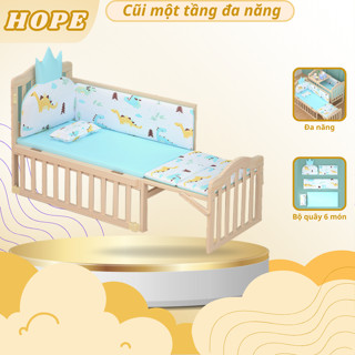 Nôi cũi cho em bé HOPE, Nôi cũi đa năng 6 chế độ tiện lợi cho mẹ&bé, sử dụng từ 0 đến 12 tuổi tặng kèm bộ quây cũi
