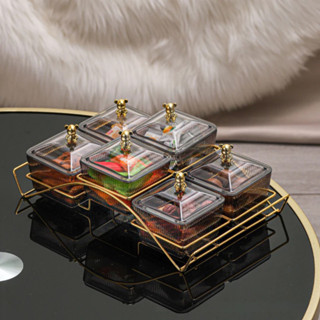 Khay Đựng Mứt Tết Đế Cong 6 Hũ Tròn Vuông, Khay Đựng Bánh Kẹo Tết, Hạt Dưa Mẫu Hot 2025 Cho Mọi Nhà