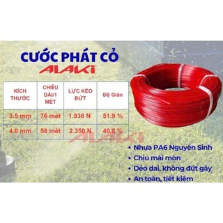 Cước phát cỏ vuông hàng nhập khẩu, 4 cạnh nhựa PA6 dẻo dai chống đứt, chịu mài mòn cao.
