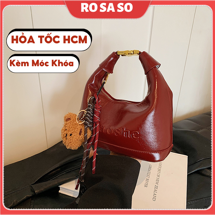 Túi xách nữ ROSASO đẹp mẫu mới hot trend 2024 cầm tay đeo chéo kèm móc khóa đẹp đi làm cà phê TX161 | BigBuy360 - bigbuy360.vn