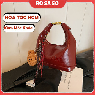 Túi xách nữ ROSASO đẹp mẫu mới hot trend 2024 cầm tay đeo chéo kèm móc khóa đẹp đi làm cà phê TX161 