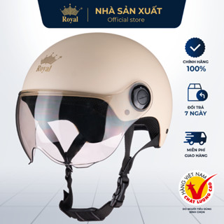 Mũ Bảo Hiểm Royal Chính Hãng M162K Nửa Đầu Có Kính Size L/XL Nam Nữ, Nón Bảo Hiểm Royal Có Kính An Toàn - NHÀ SẢN XUẤT