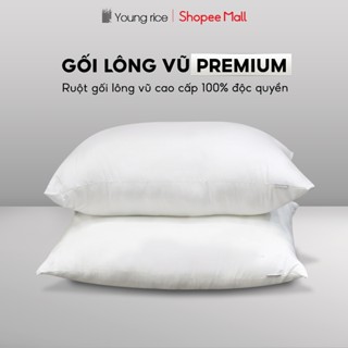 Ruột gối lông vũ nhân tạo cao cấp YOUNGRICE gối nằm ngủ bông hơi chuẩn khách sạn 5 sao chống đau cổ vai gáy 50x70cm