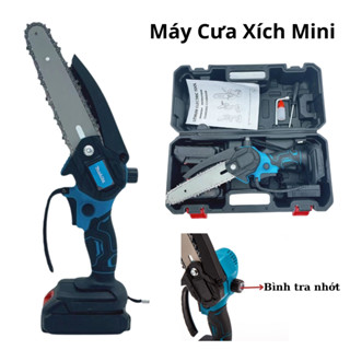 Máy cưa xích mini cầm tay, Sử dụng chân pin phổ thông 4cm, Bảo hành 3 tháng