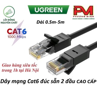  Cáp mạng đúc sẵn CAT6 UTP tròn dài 0.5m đến 5m Ugreen 20158 20159 20160 20161 20162_Hàng chính hãng 