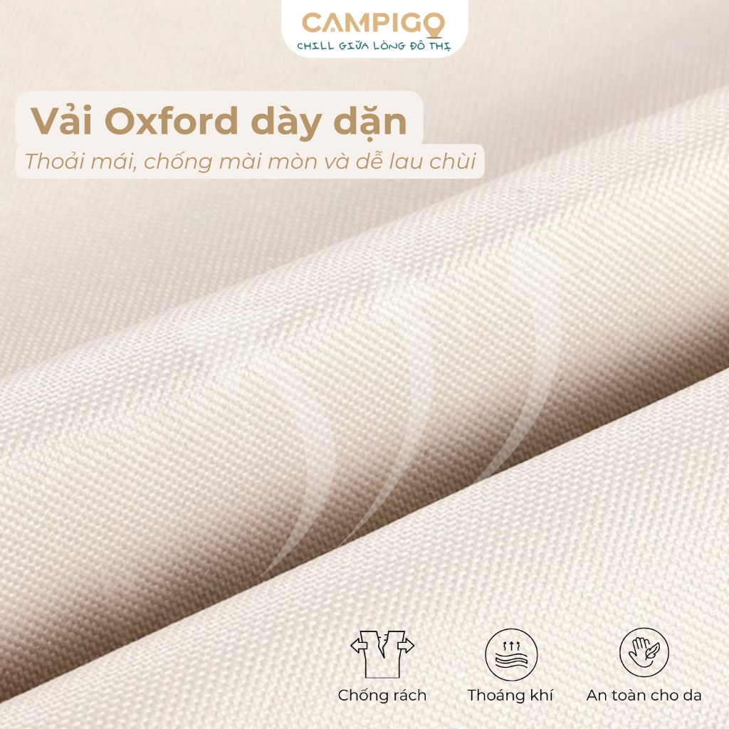 Ghế Camping CP01 CAMPIGO - Ghế Pinic, Dã Ngoại, Gấp Gọn Có Tựa Lưng, Vải Dù Chống Xước, Chống Bẩn, Khung Thép Chắc Chắn | BigBuy360 - bigbuy360.vn