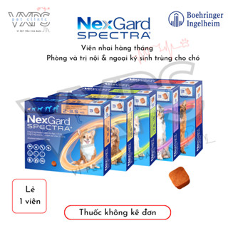 [1 viên] Nexgard Spectra - Viên nhai ve rận, ký sinh trùng Demodex, tẩy giun dành cho chó