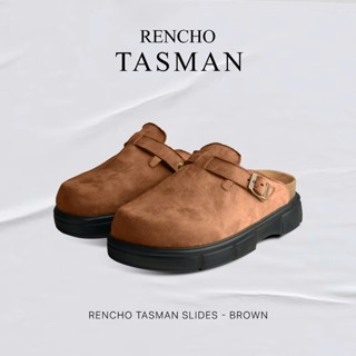 RENCHO TASMAN PREMIUM NÂU BÒ CÓ KHÓA dép nam nữ da bít mũi LÓT DA BÒ NGUYÊN TẤM đế cao 6cm