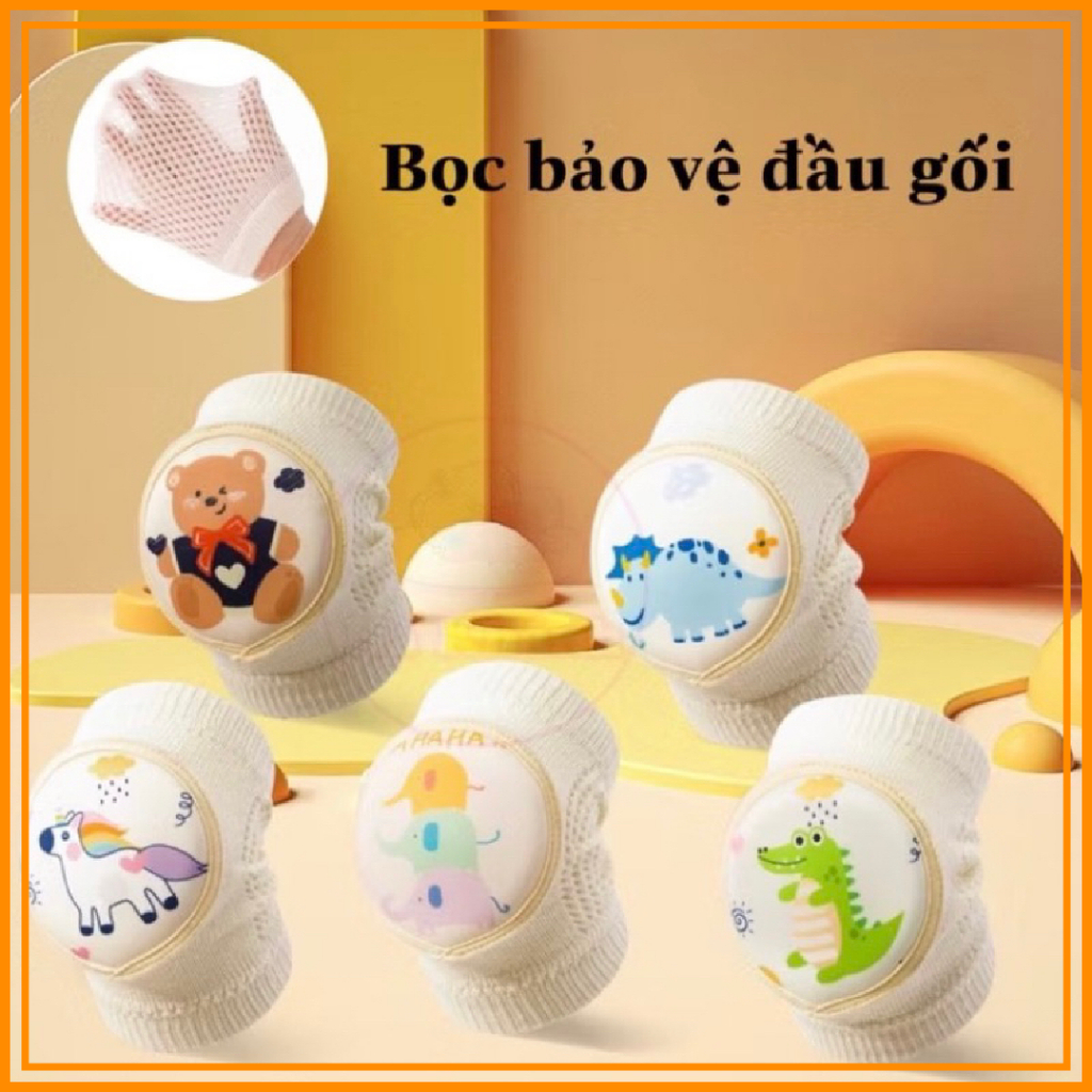 Bọc bảo vệ đầu gối mùa hè cho bé tập bò, miếng đệm đầu gối chống va đập thoáng khí an toàn cho bé