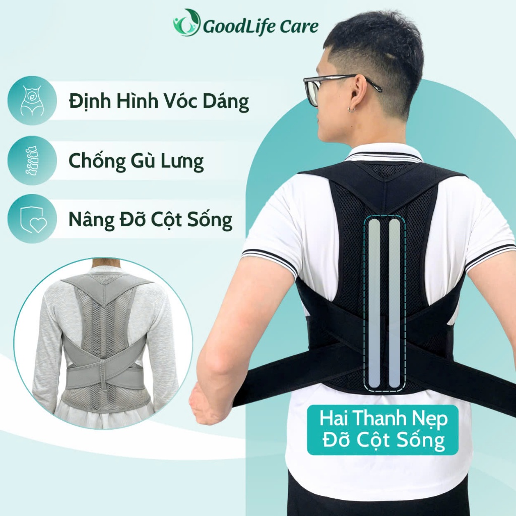 Đai Chống Gù Lưng Nam Nữ [Mã FullBack] Đai Đeo Chống Gù Lưng Cố Định Nâng Đỡ Cột Sống Đai Chống Gù Hỗ Trợ Chỉnh Dáng