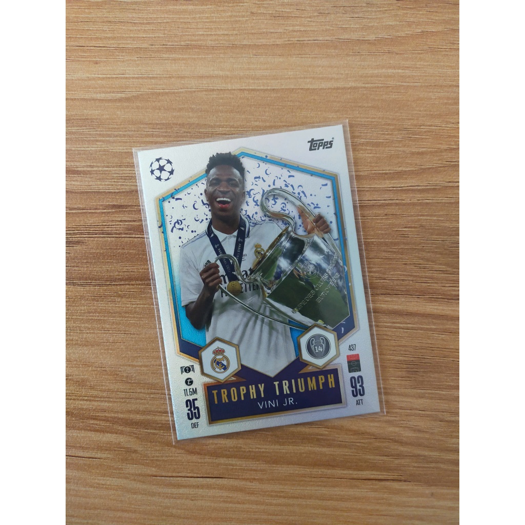 Thẻ Bóng Đá Topps Match Attax 24/25 TROPHY TRIUMPH Vinicius Junior - Vini Jr - Real Madrid - 2025 - 