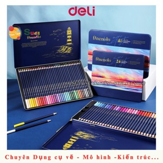 Bút Chì Màu Gốc Dầu Cao Cấp Hộp Thiếc Finenolo Deli - Phù Hợp Vẽ Thiết Kế Phác Họa Tô Màu Truyện Tranh Hoạ Cụ